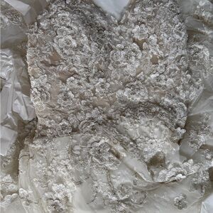 Nicole Spose Embroidered Floral Lace Bridal Dress